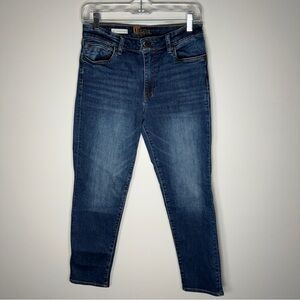 Kut from the Kloth Katy High-Rise Ankle Straight Leg Jeans - Dark Blue